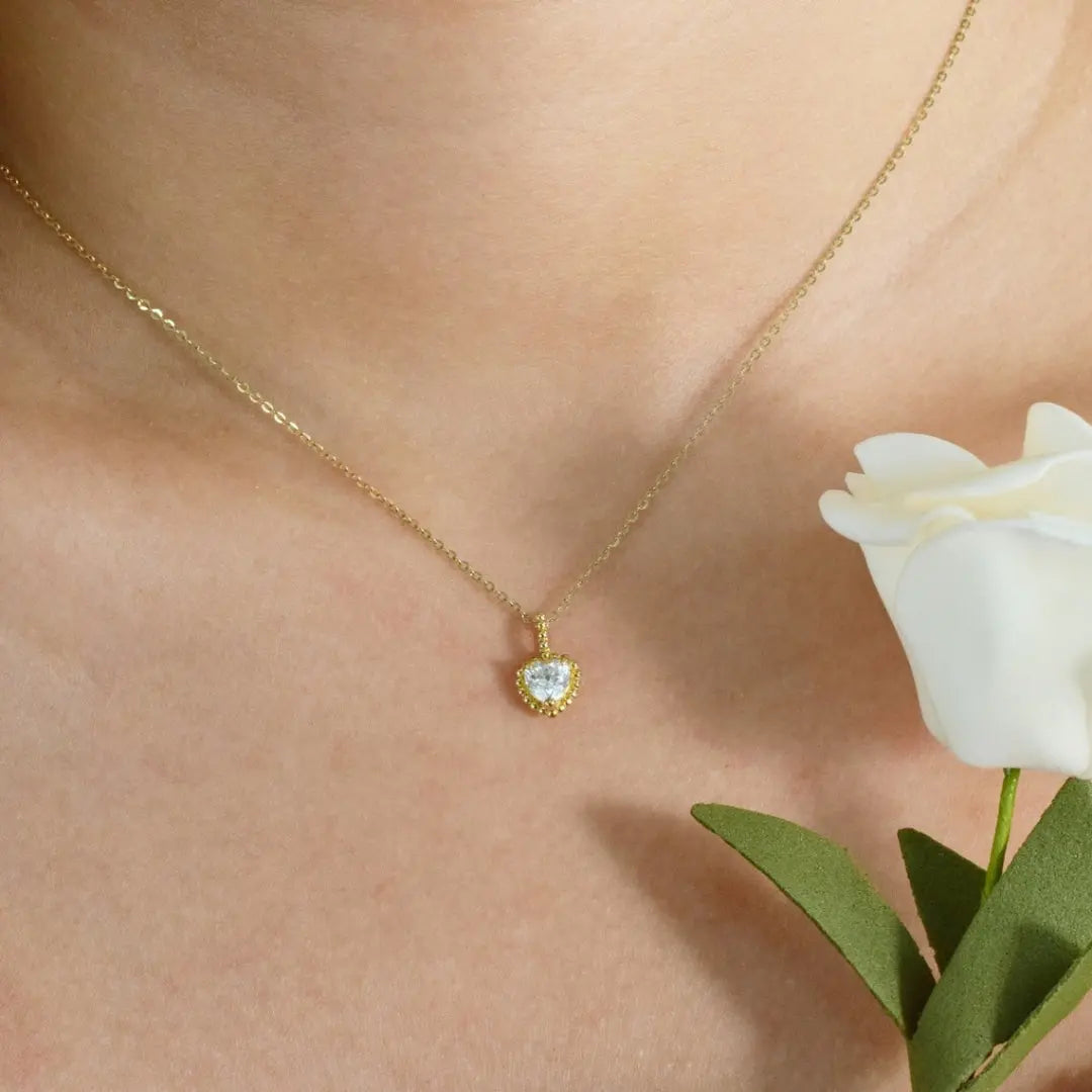 Moissanite 1.20 CT Heart Cut Diamond Necklace Jewel Carts