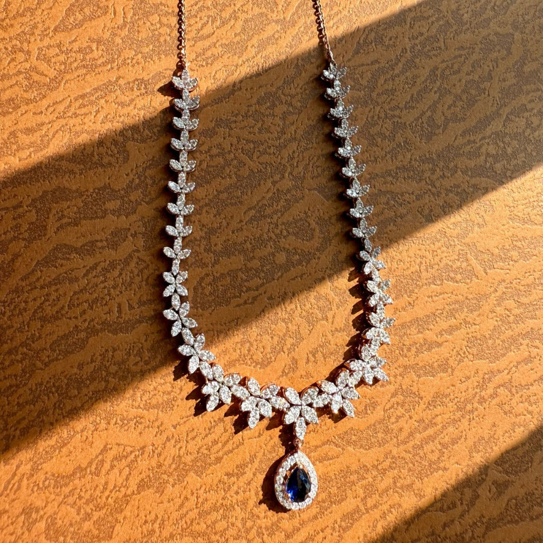 Sophisticated Moissanite Diamond Necklace Set Jewel Carts