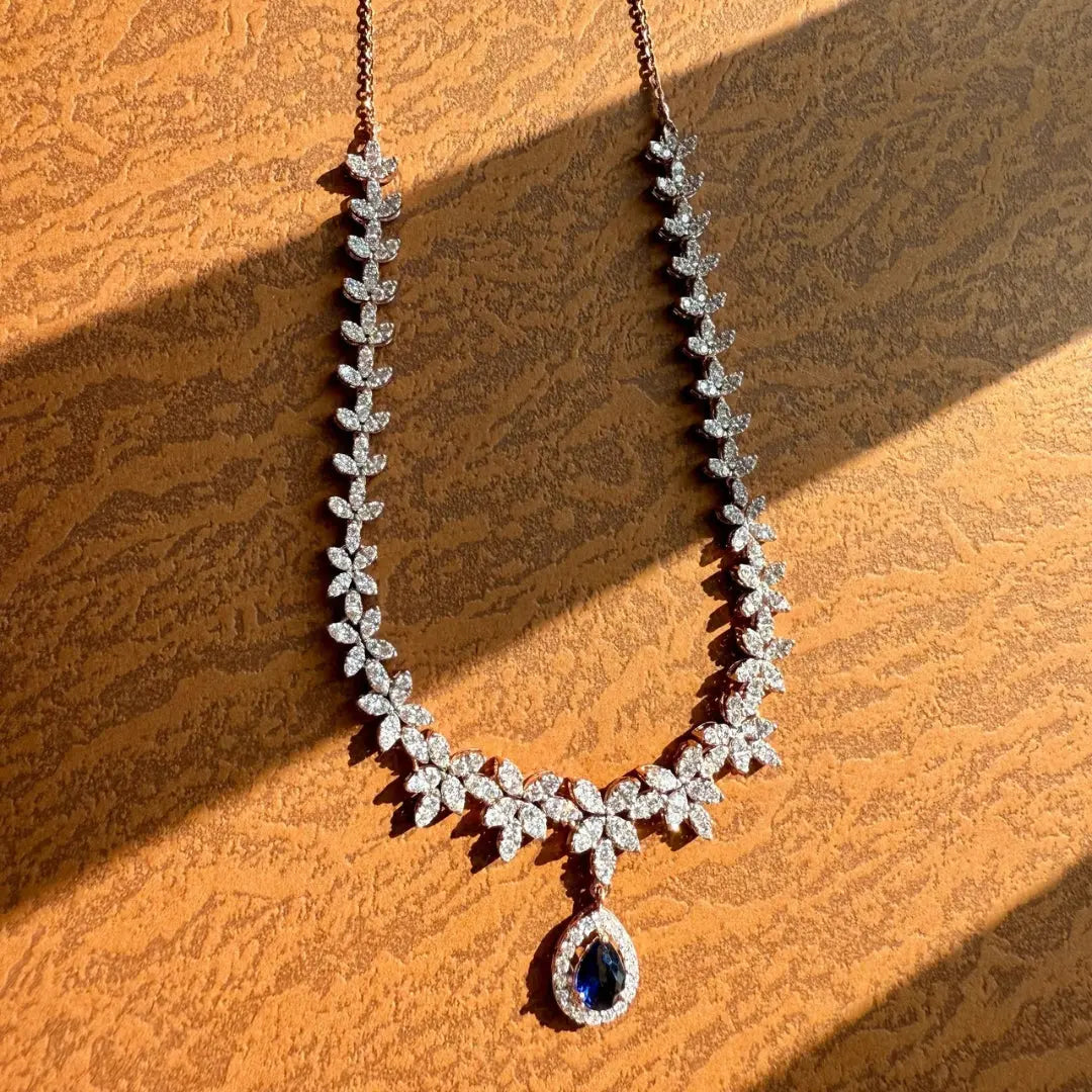 Sophisticated Moissanite Diamond Necklace Set Jewel Carts