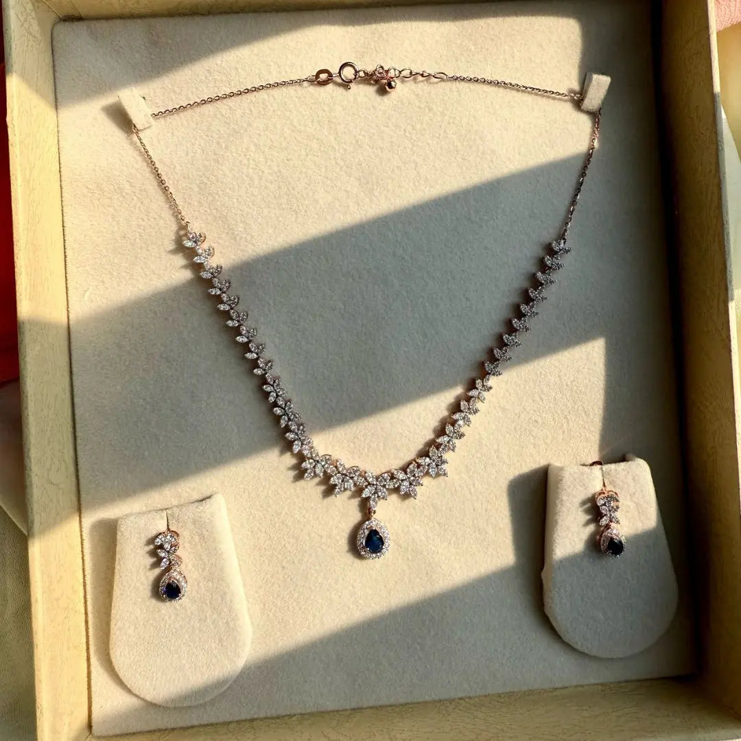Sophisticated Moissanite Diamond Necklace Set Jewel Carts