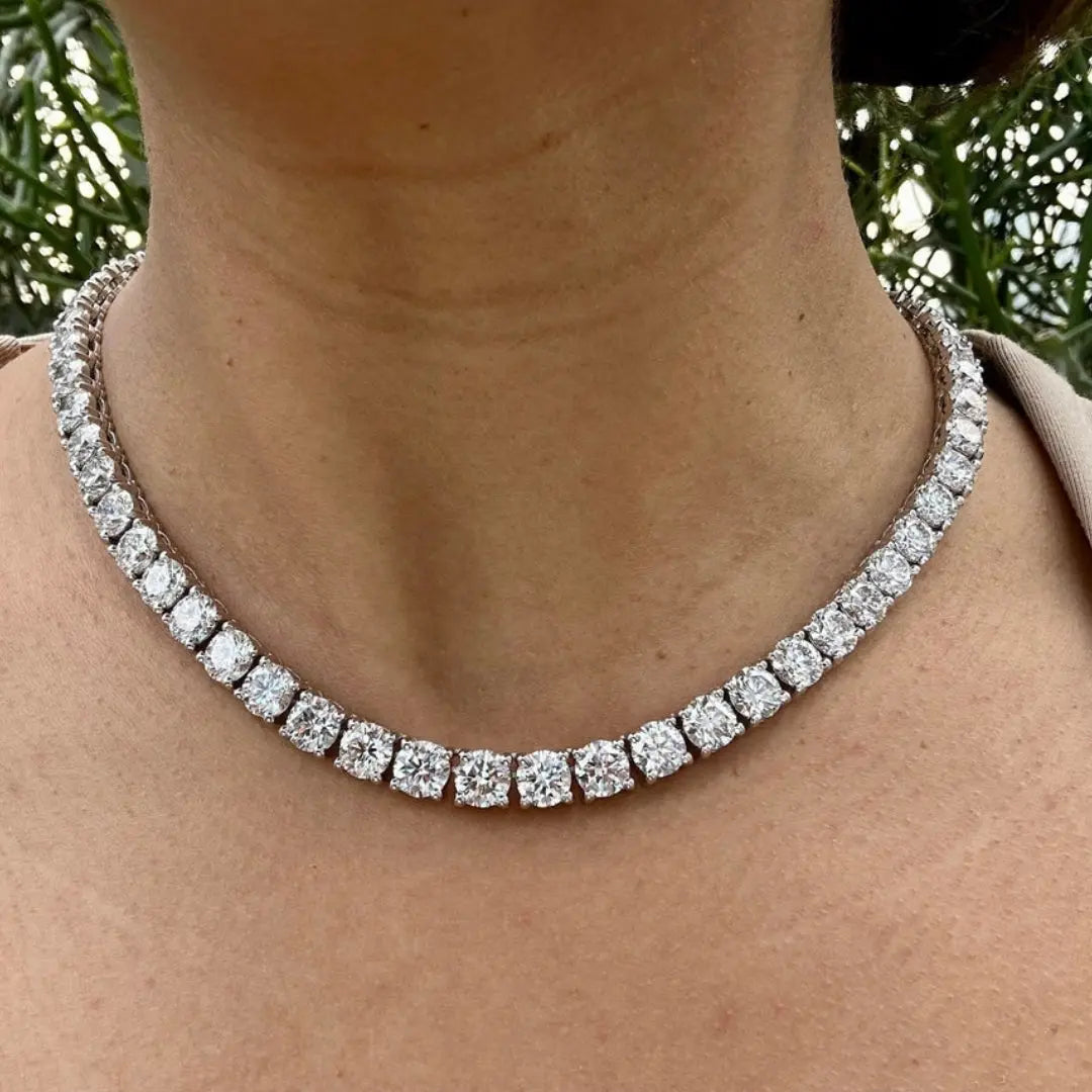 Moissanite 40.00 CT Round Cut Diamond Necklace Jewel Carts