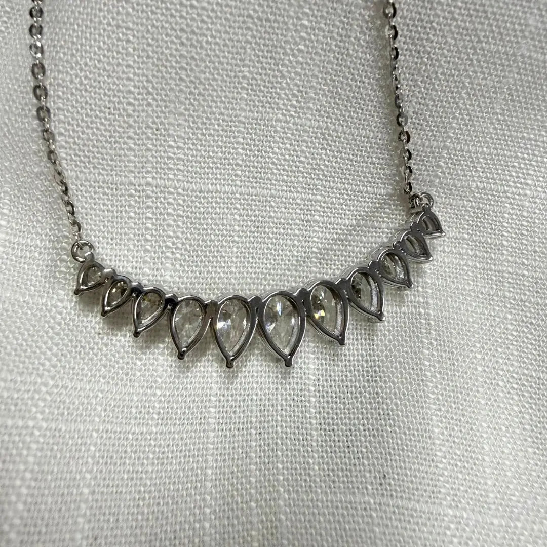 High Shine Moissanite Pear Cluster Necklace Jewel Carts