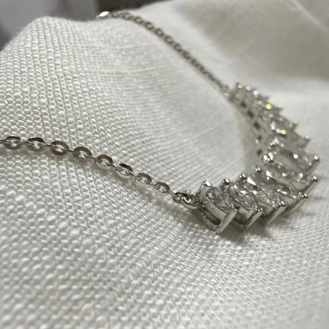 High Shine Moissanite Pear Cluster Necklace Jewel Carts