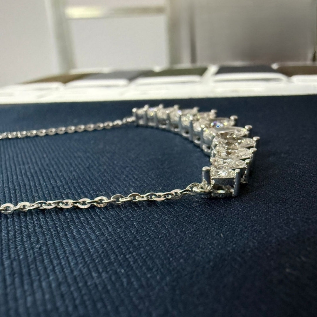 High Shine Moissanite Pear Cluster Necklace Jewel Carts
