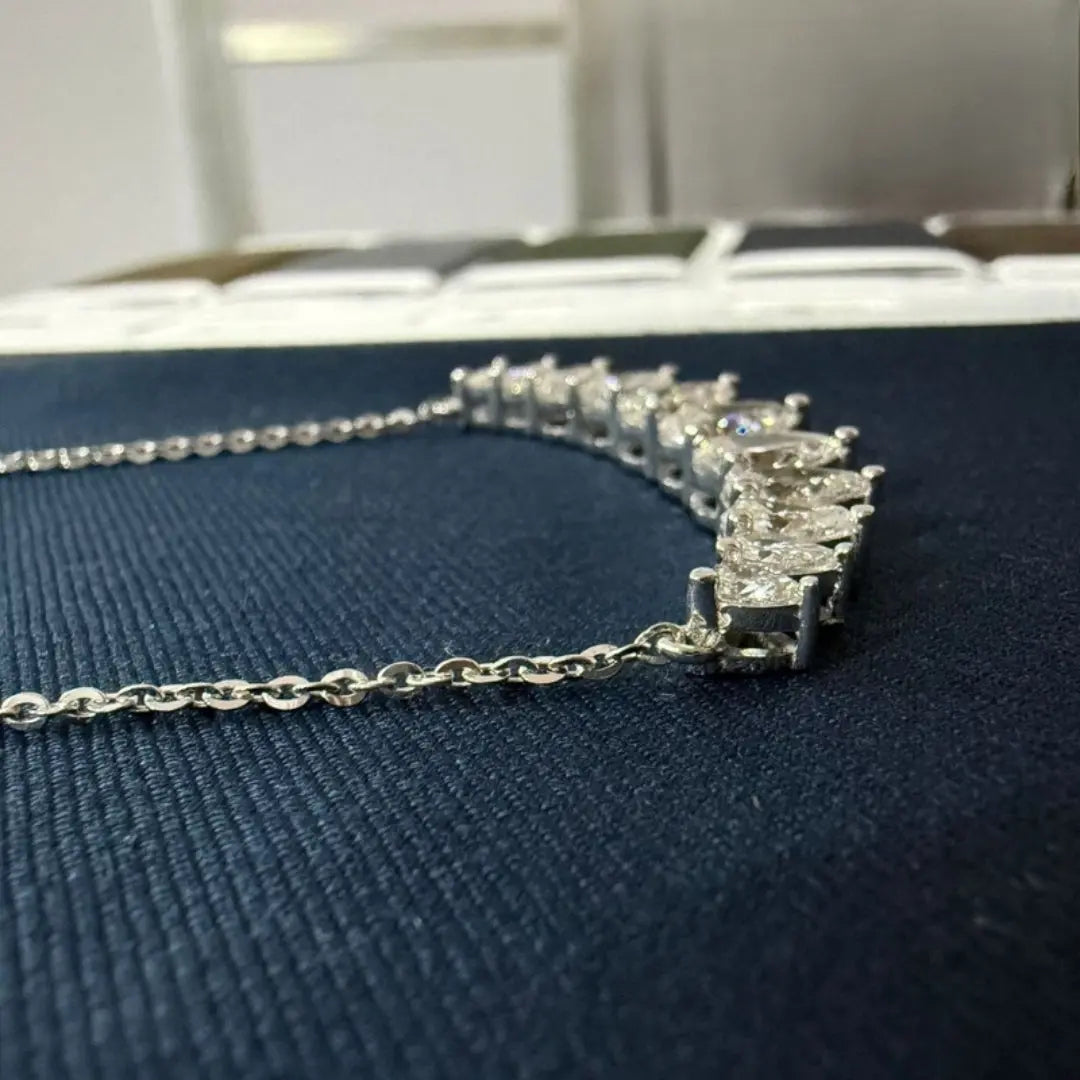 High Shine Moissanite Pear Cluster Necklace Jewel Carts