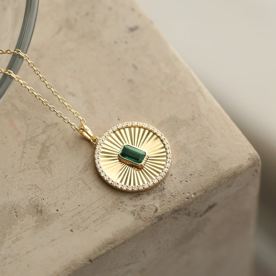 5.95 Emerald Cut Moissanite Antique Wedding Necklace for Perfect Jewelry Occasion