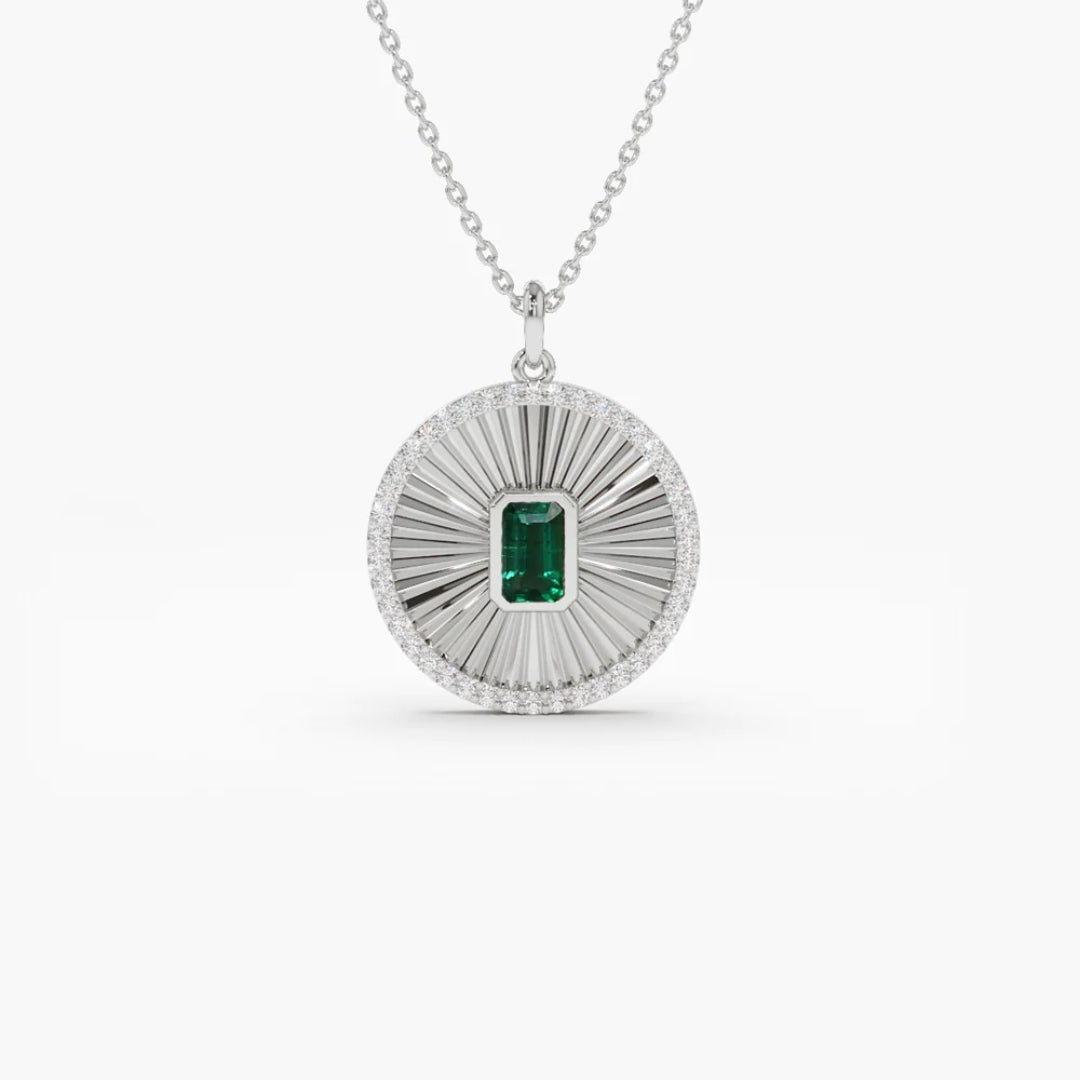 5.95 Emerald Cut Moissanite Antique Wedding Necklace for Perfect Jewelry Occasion Jewel Carts