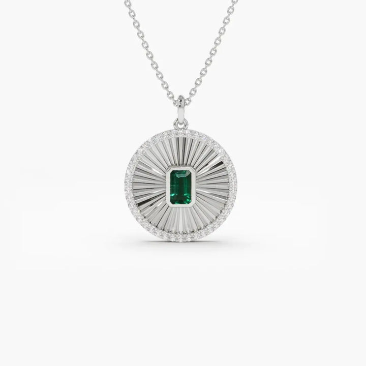 5.95 Emerald Cut Moissanite Antique Wedding Necklace for Perfect Jewelry Occasion Jewel Carts