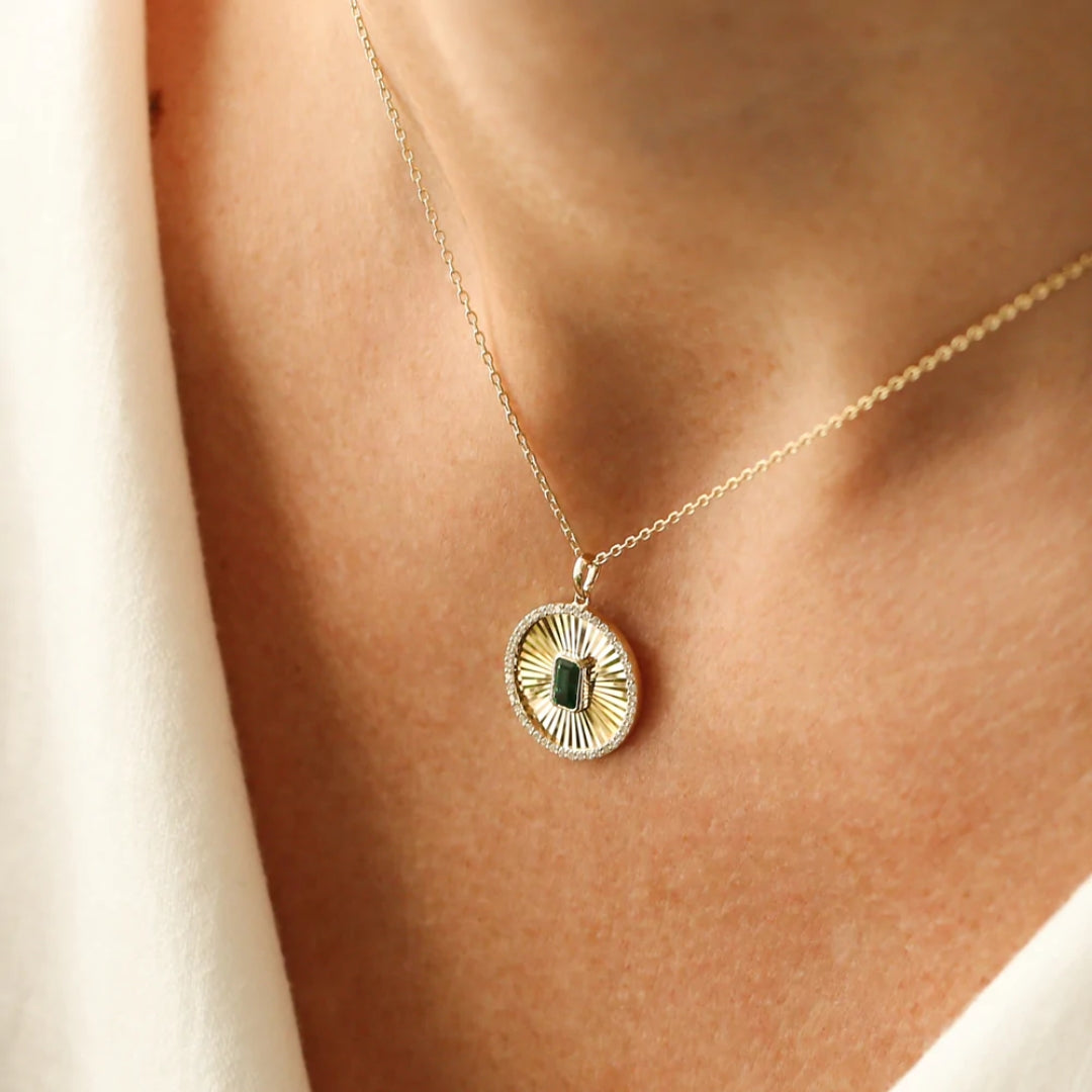 5.95 Emerald Cut Moissanite Antique Wedding Necklace for Perfect Jewelry Occasion