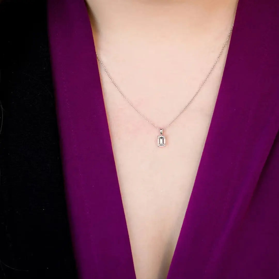 Exuberant Emerald Cut Diamond Necklace Jewel Carts