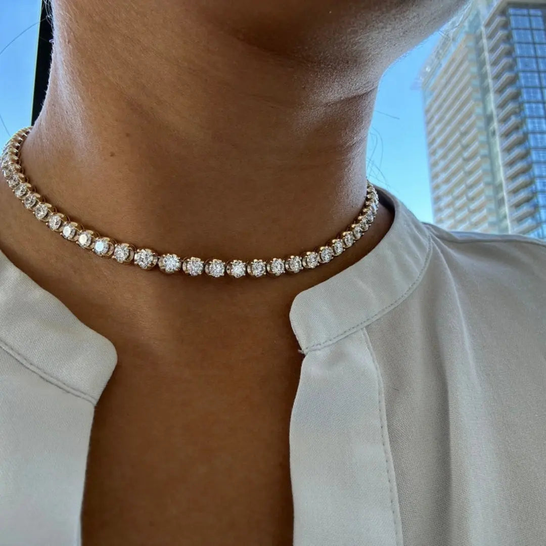 Moissanite 15.00 CT Round Cut Diamond Necklace Jewel Carts