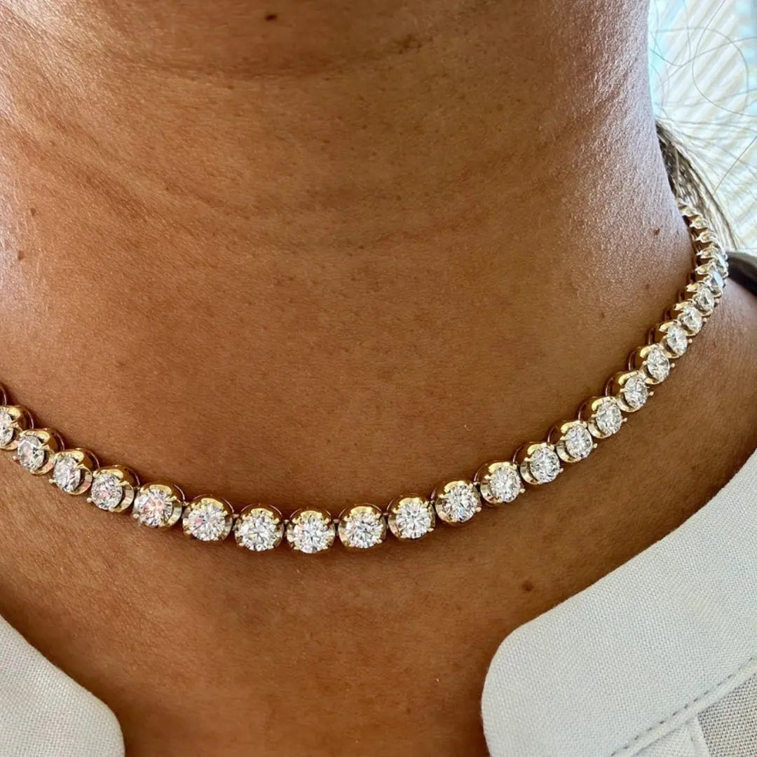 Moissanite 15.00 CT Round Cut Diamond Necklace Jewel Carts