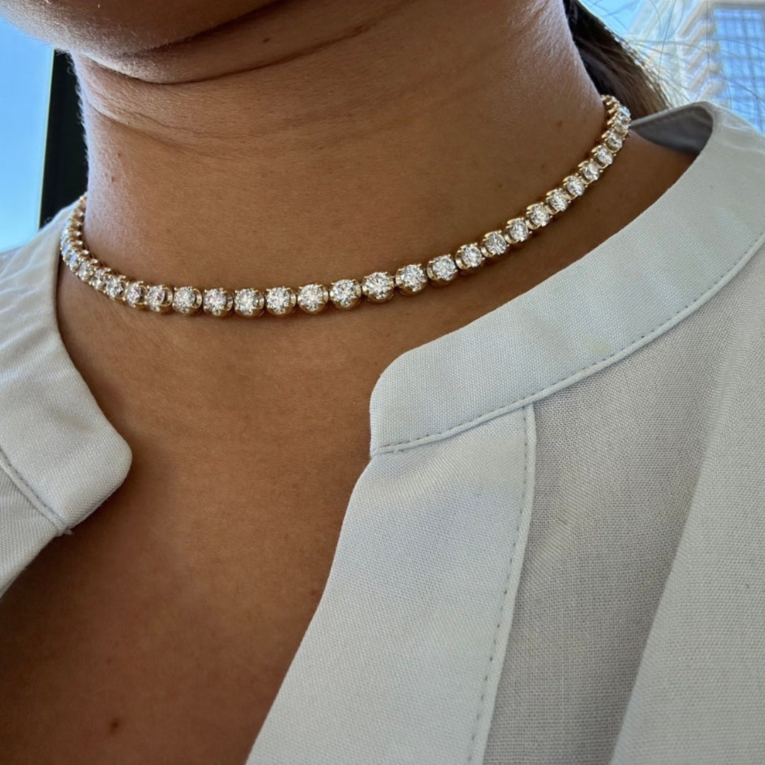 Moissanite 15.00 CT Round Cut Diamond Necklace Jewel Carts