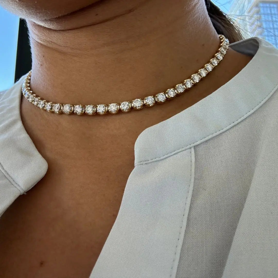 Moissanite 15.00 CT Round Cut Diamond Necklace Jewel Carts