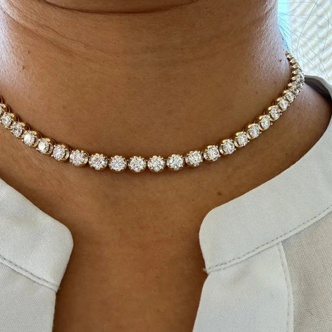 Moissanite 15.00 CT Round Cut Diamond Necklace Jewel Carts