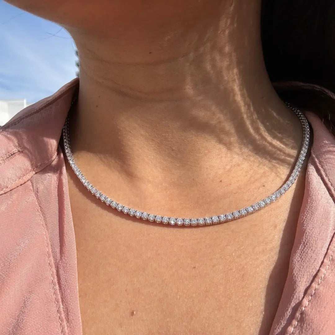 Moissanite 10.00 CT Round Cut Diamond Necklace Jewel Carts