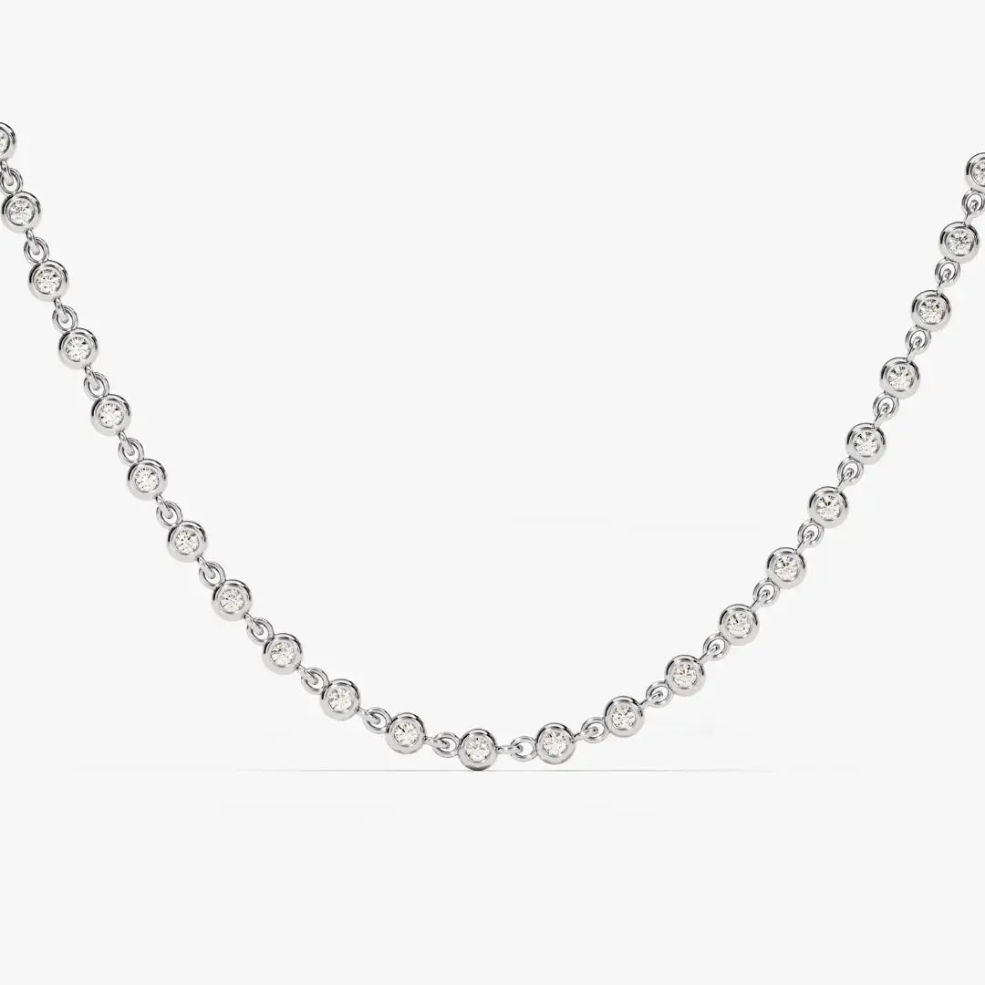 Round Diamond Necklace, 5.28 CT Moissanite Diamond for Wedding Jewel Carts