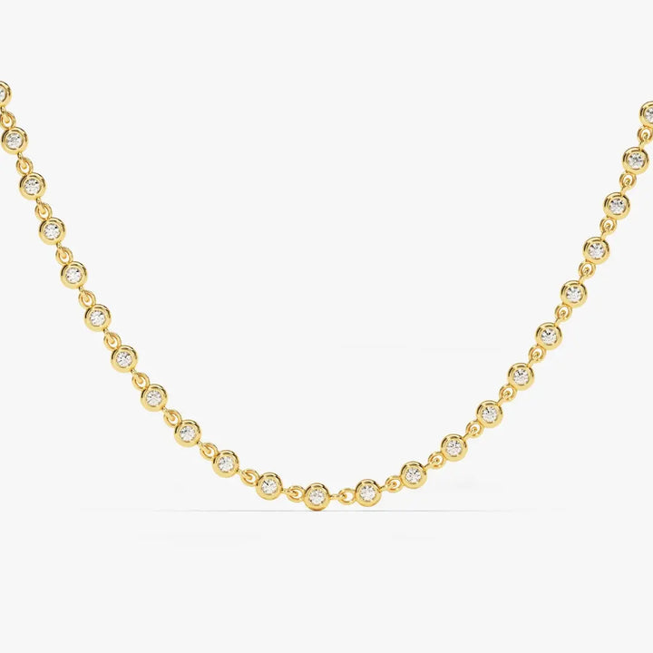 Round Diamond Necklace, 5.28 CT Moissanite Diamond for Wedding Jewel Carts