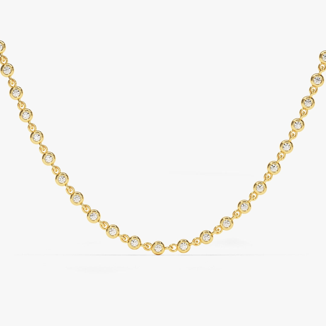 Round Diamond Necklace, 5.28 CT Moissanite Diamond for Wedding Jewel Carts