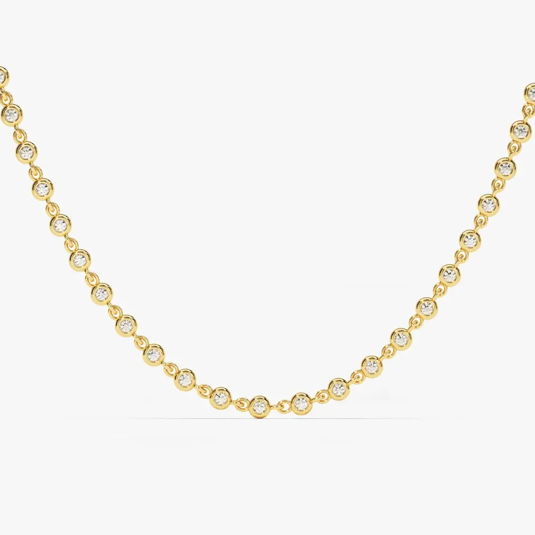 Round Diamond Necklace, 5.28 CT Moissanite Diamond for Wedding Jewel Carts
