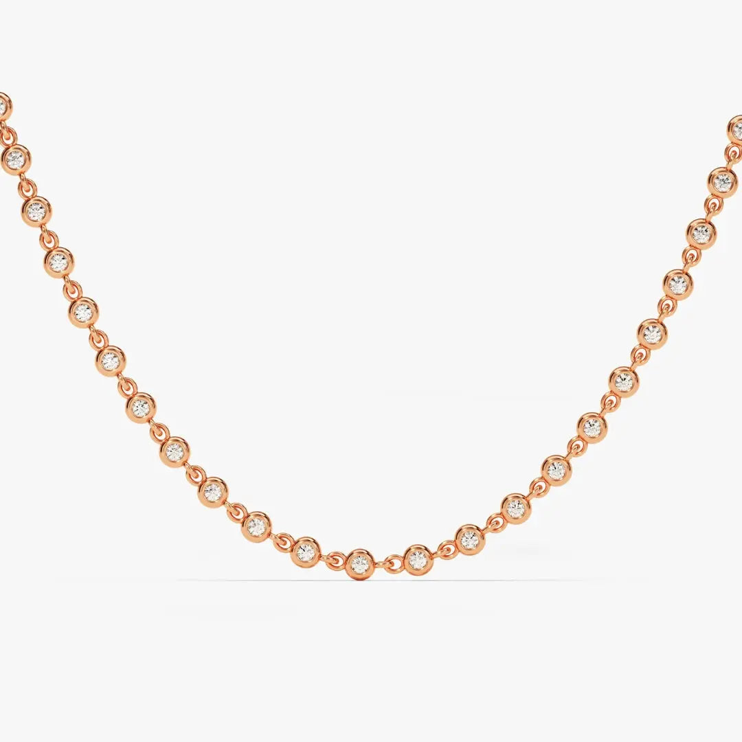 Round Diamond Necklace, 5.28 CT Moissanite Diamond for Wedding Jewel Carts