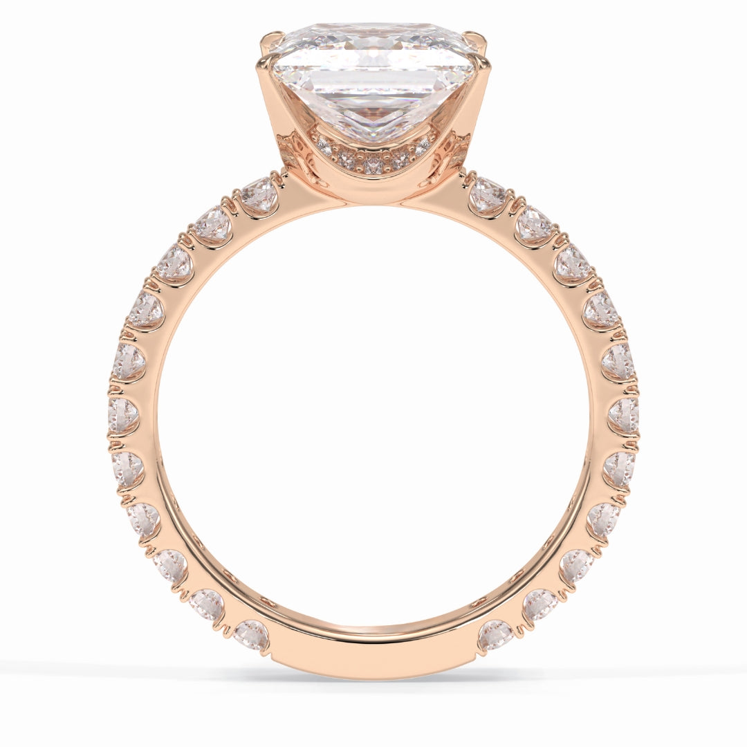 Lab Grown 3.49 CT Princess Cut Diamond Brutalist Wedding Ring