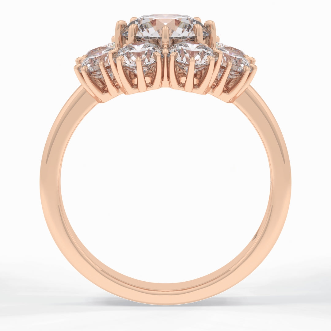 Lab Grown 3.48 CT Round Cut Diamond Edwardian Anniversary Ring