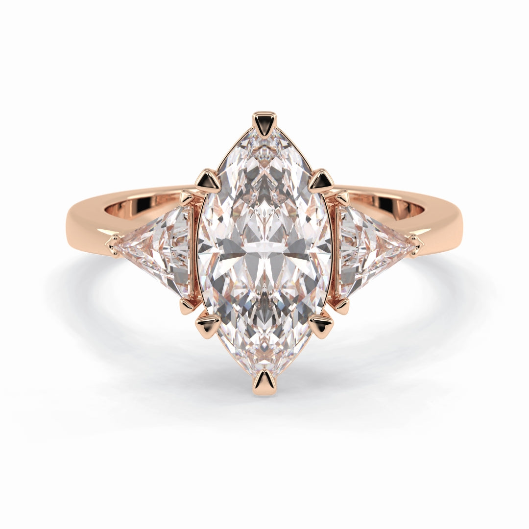 Lab Grown 2.52 CT Marquise Cut Diamond Minimalist Handmade Ring