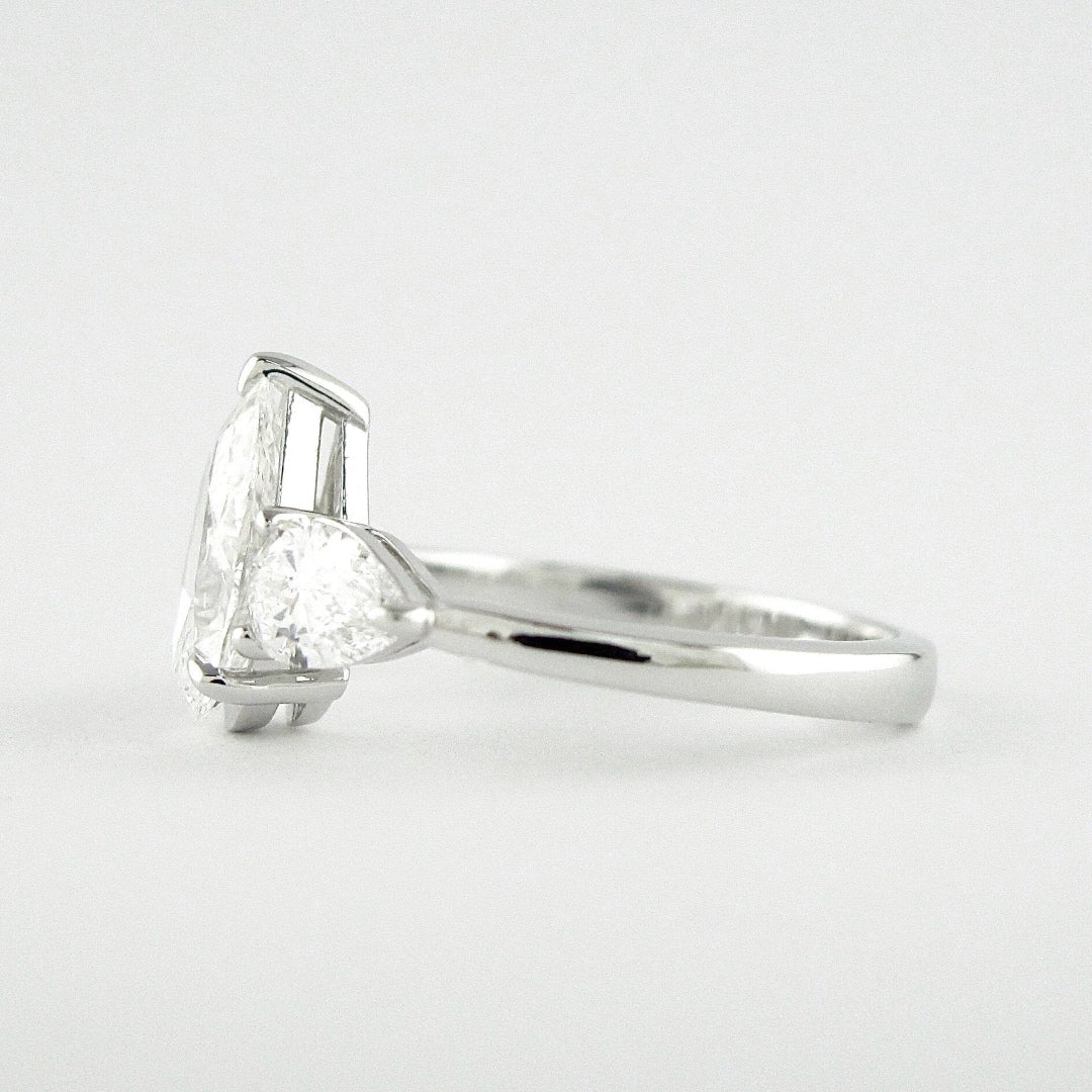Lab Grown 3.05 CT Pear Cut Diamond Minimalist Anniversary Ring