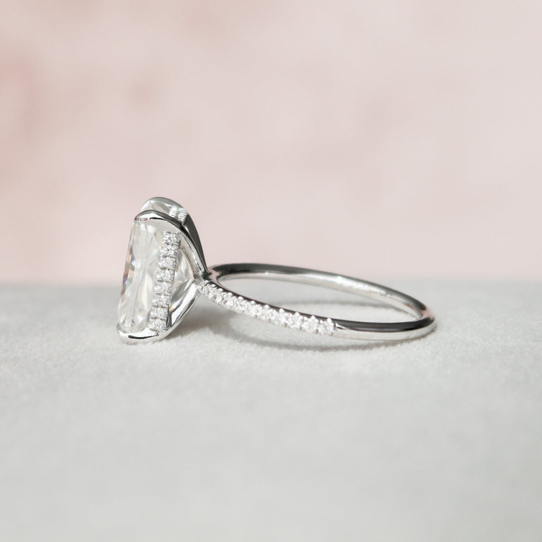 4.50 CT Lovely Radiant Cut Hidden Halo Moissanite Anniversary Ring