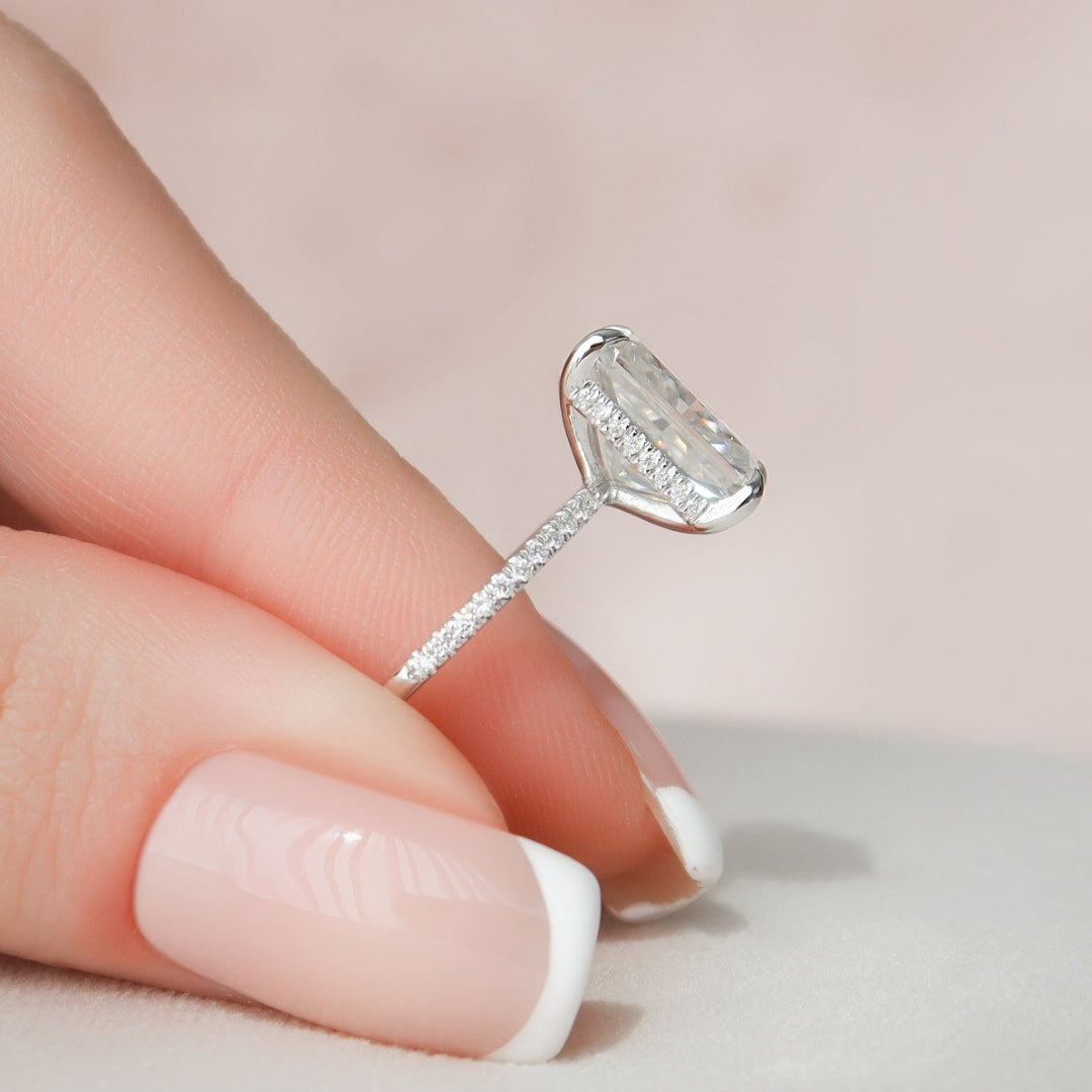 4.50 CT Lovely Radiant Cut Hidden Halo Moissanite Anniversary Ring
