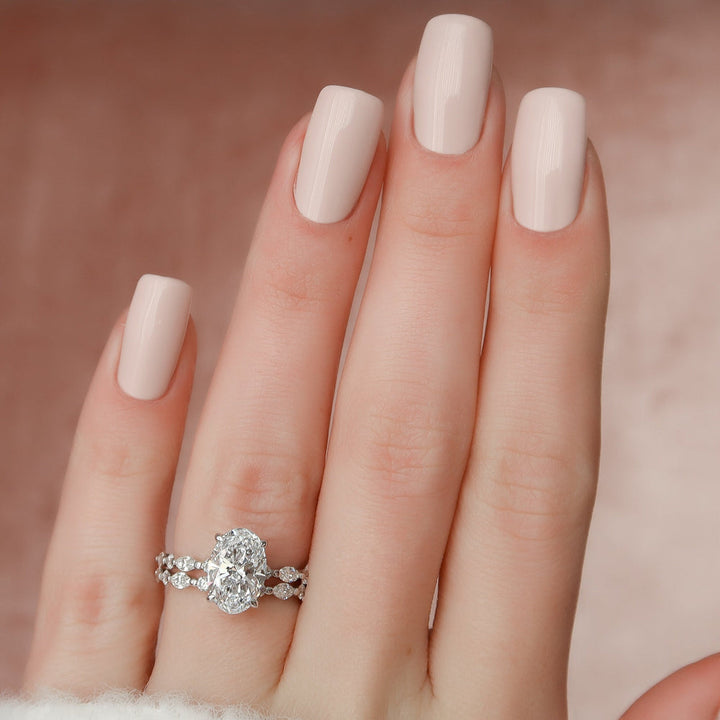 Sophisticated Sparkle 3.50 CT Oval Crushed Moissanite Ring