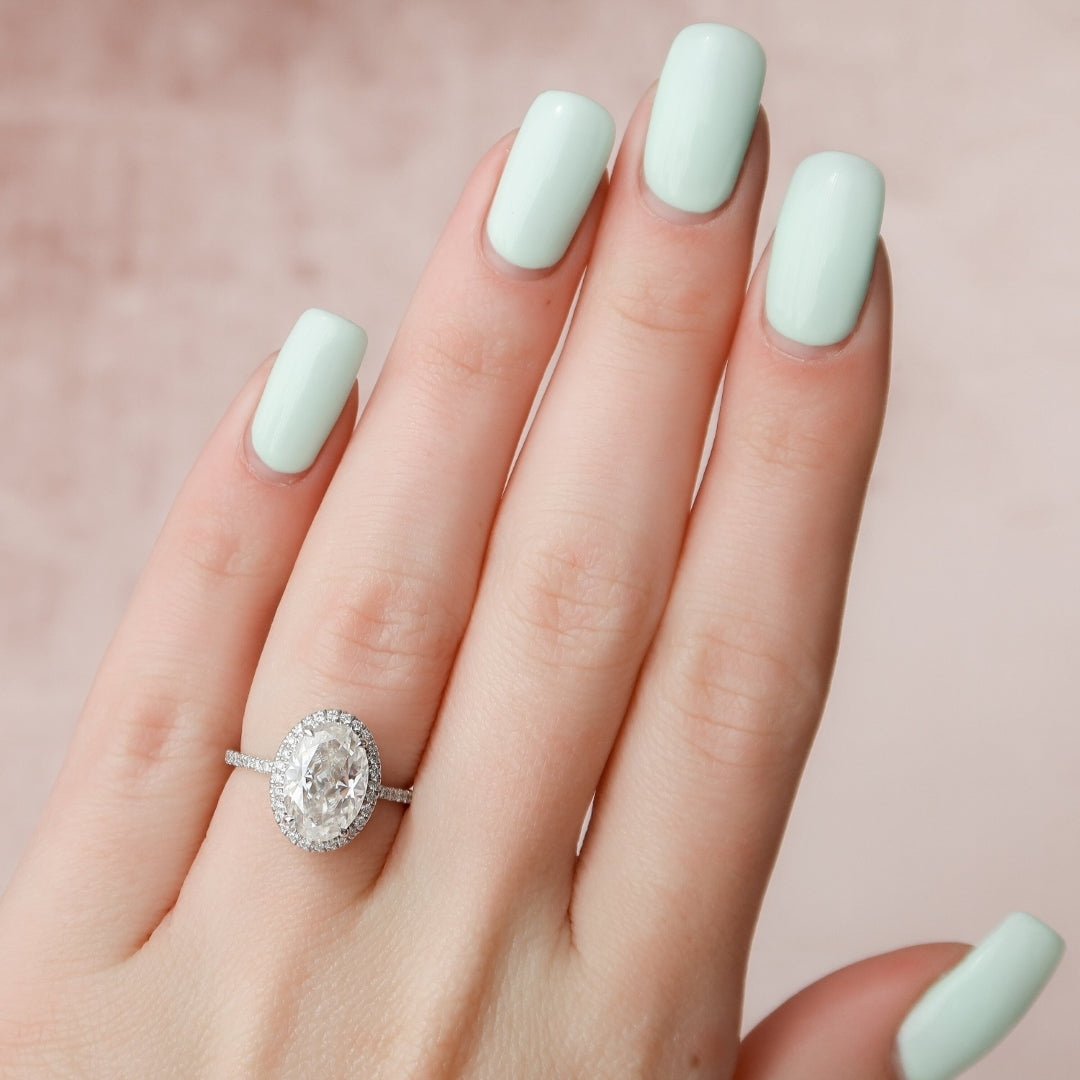 Unique 3.22 CT Oval Moissanite Engagement Ring A Brilliant Muse