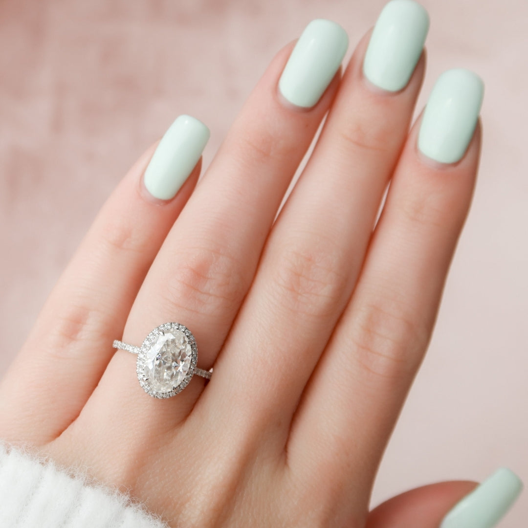 Unique 3.22 CT Oval Moissanite Engagement Ring A Brilliant Muse