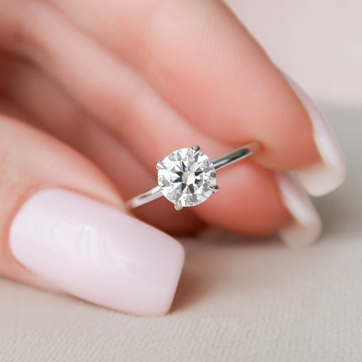 Round Hidden Halo Moissanite Ring Timeless Round Brilliant Design