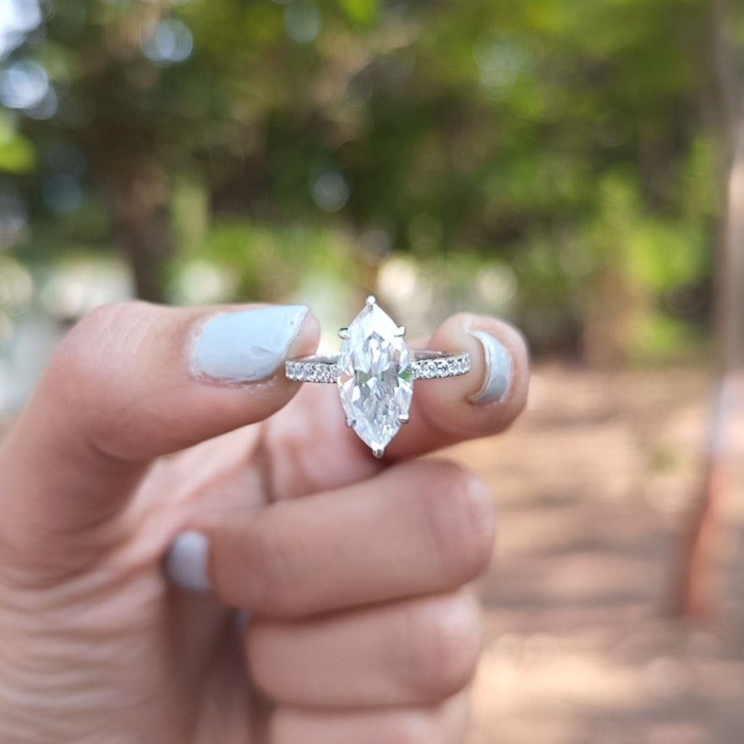Adoring Marquise Cut Diamond Wedding Ring