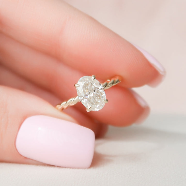 Oval Engagement Ring, 1.75 CT Oval Cut Moissanite Ring