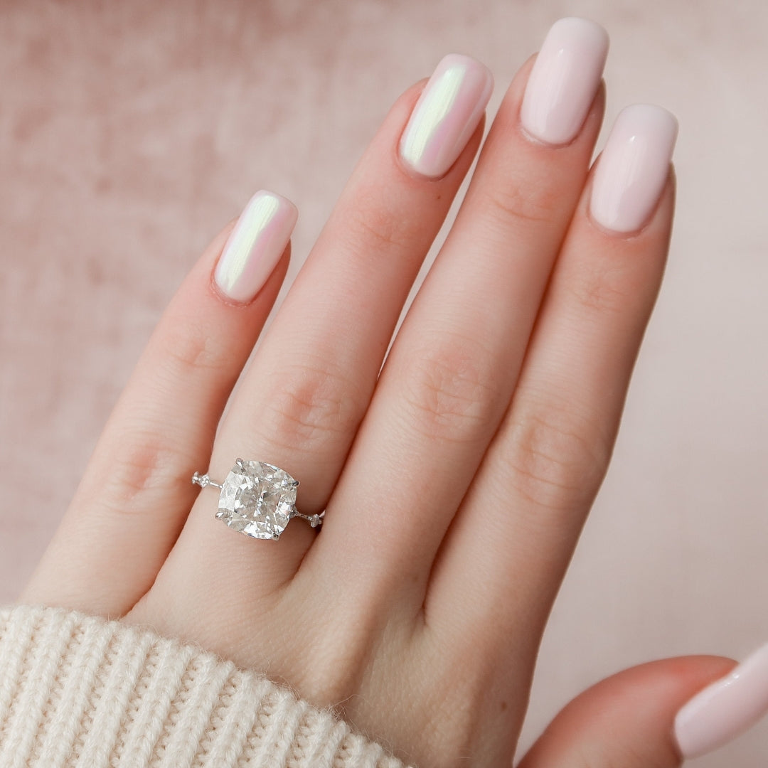 Exquisite 4.85 CT Cushion Moissanite Diamond with Clarity for Custom-Made Handmade Rings