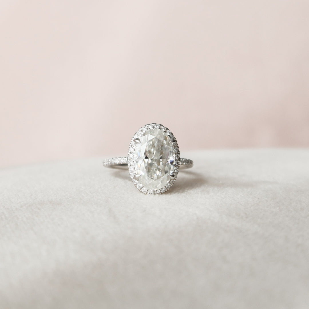 3.33 CT Moissanite Engagement Ring With Unique Dazzling Halo