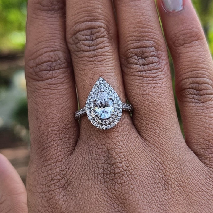 Beautiful Pear Cut Diamond Anniversary Ring