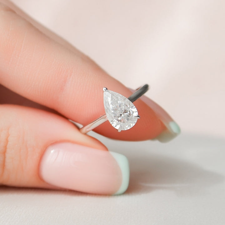 Perfectly Crafted 1.50 CT Pear Cut Diamond Ring A Love Story in Sparkles