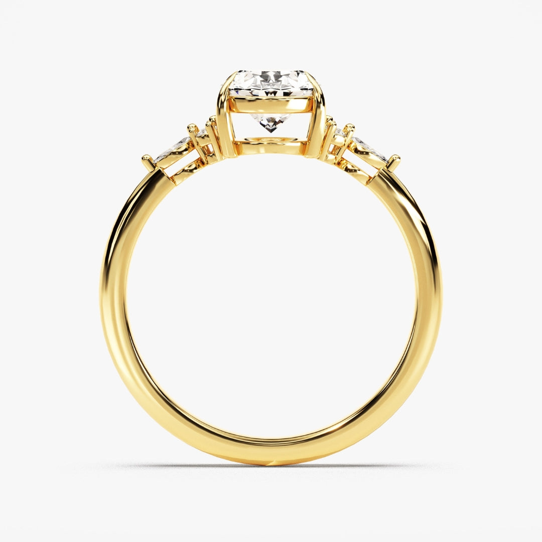 3.40 CT Oval Diamond Engagement Ring with a Touch of Nature's Beauty