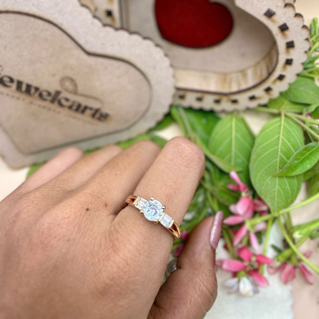 3.34 CT Round Moissanite Wedding Ring with Side Stunning Stones