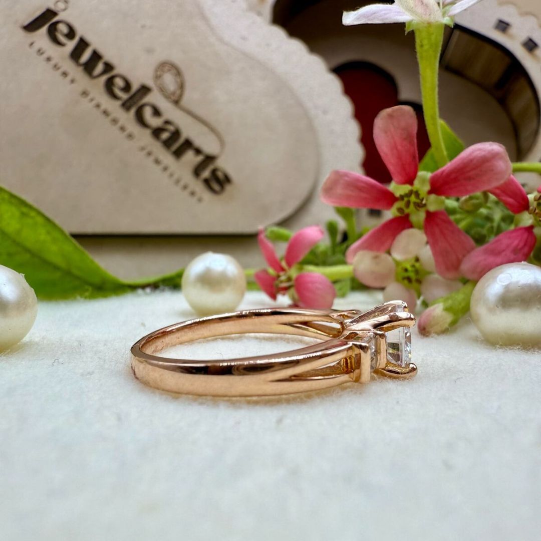 3.34 CT Round Moissanite Wedding Ring with Side Stunning Stones