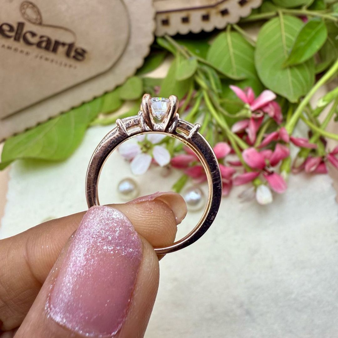 3.34 CT Round Moissanite Wedding Ring with Side Stunning Stones