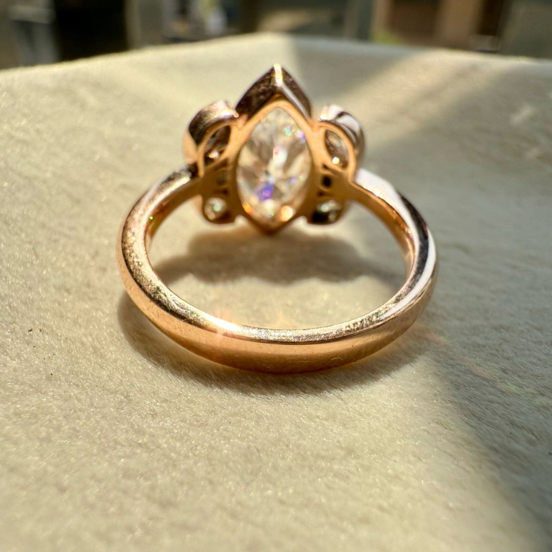 Radiantly Beautiful Moissanite 3.78 CT Marquise Ring with Sparkling Diamond