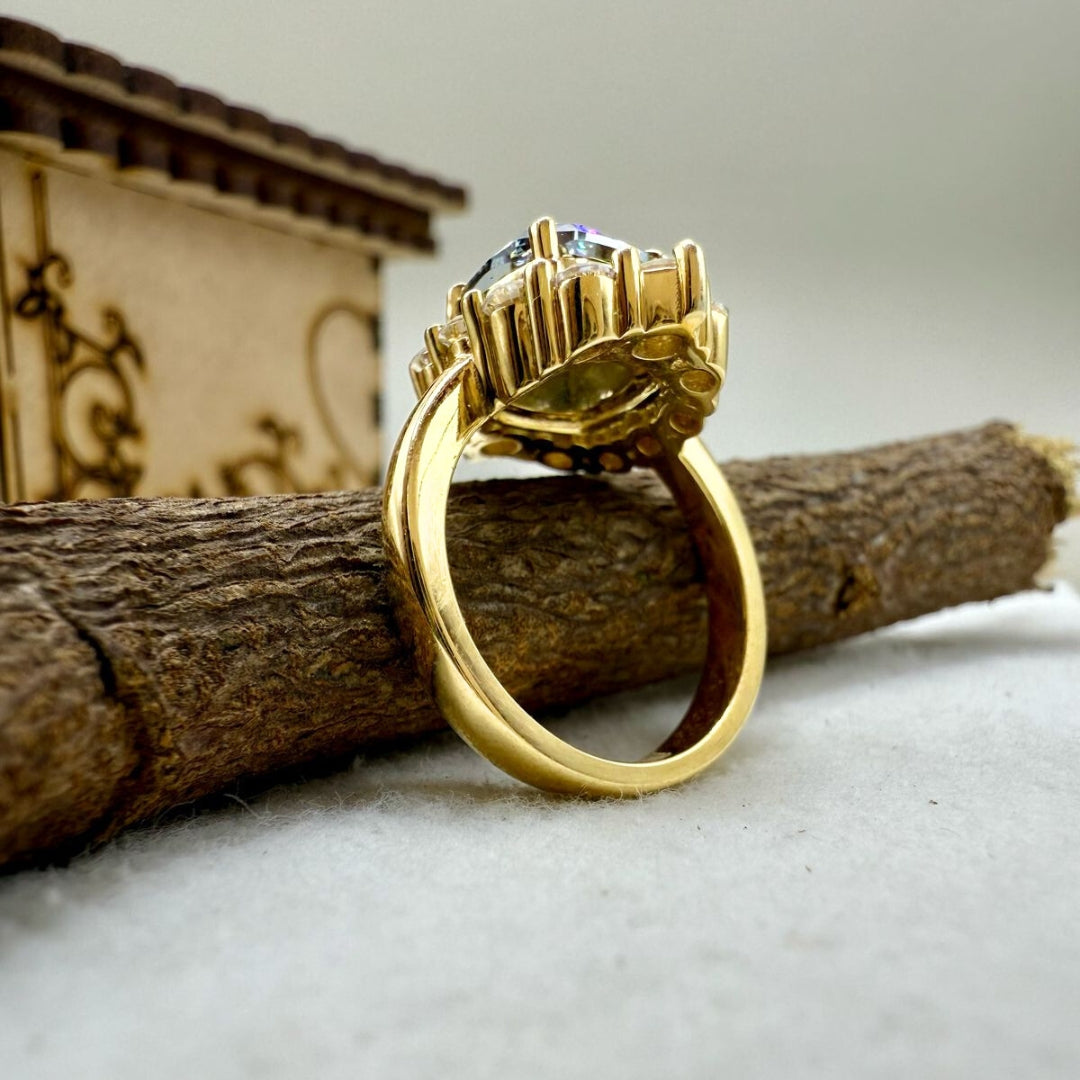 Sparkling 4.70 CT Moissanite Halo Cushion Cut Love's Embrace