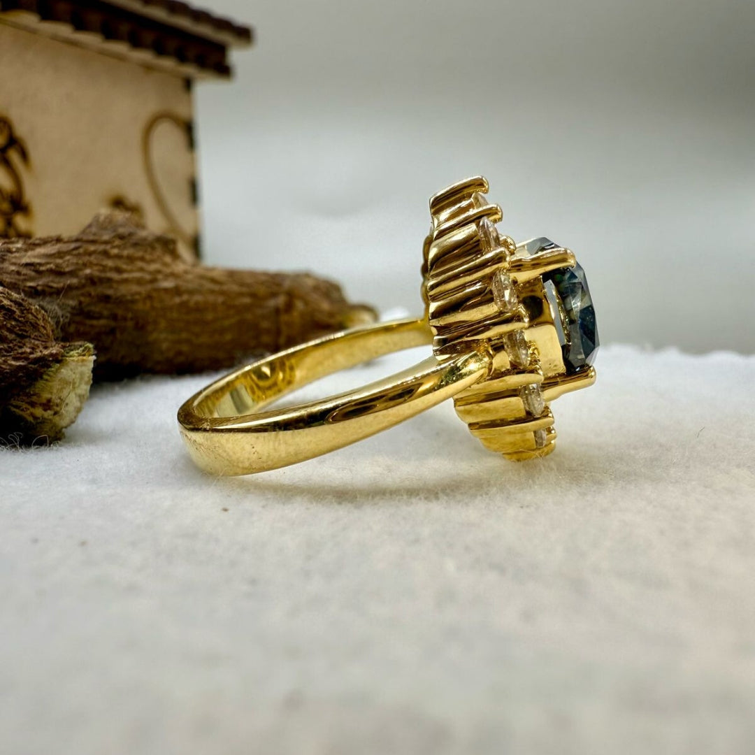 Sparkling 4.70 CT Moissanite Halo Cushion Cut Love's Embrace