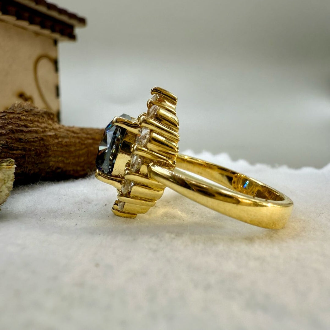 Sparkling 4.70 CT Moissanite Halo Cushion Cut Love's Embrace