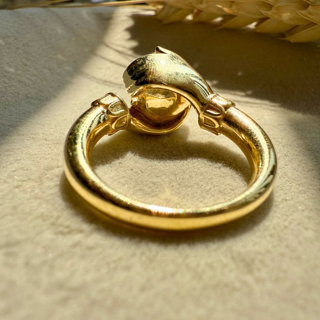 Infinity Style Ring, 4.26 CT Green Round Cut Moissanite Engagement Ring Gift for Her